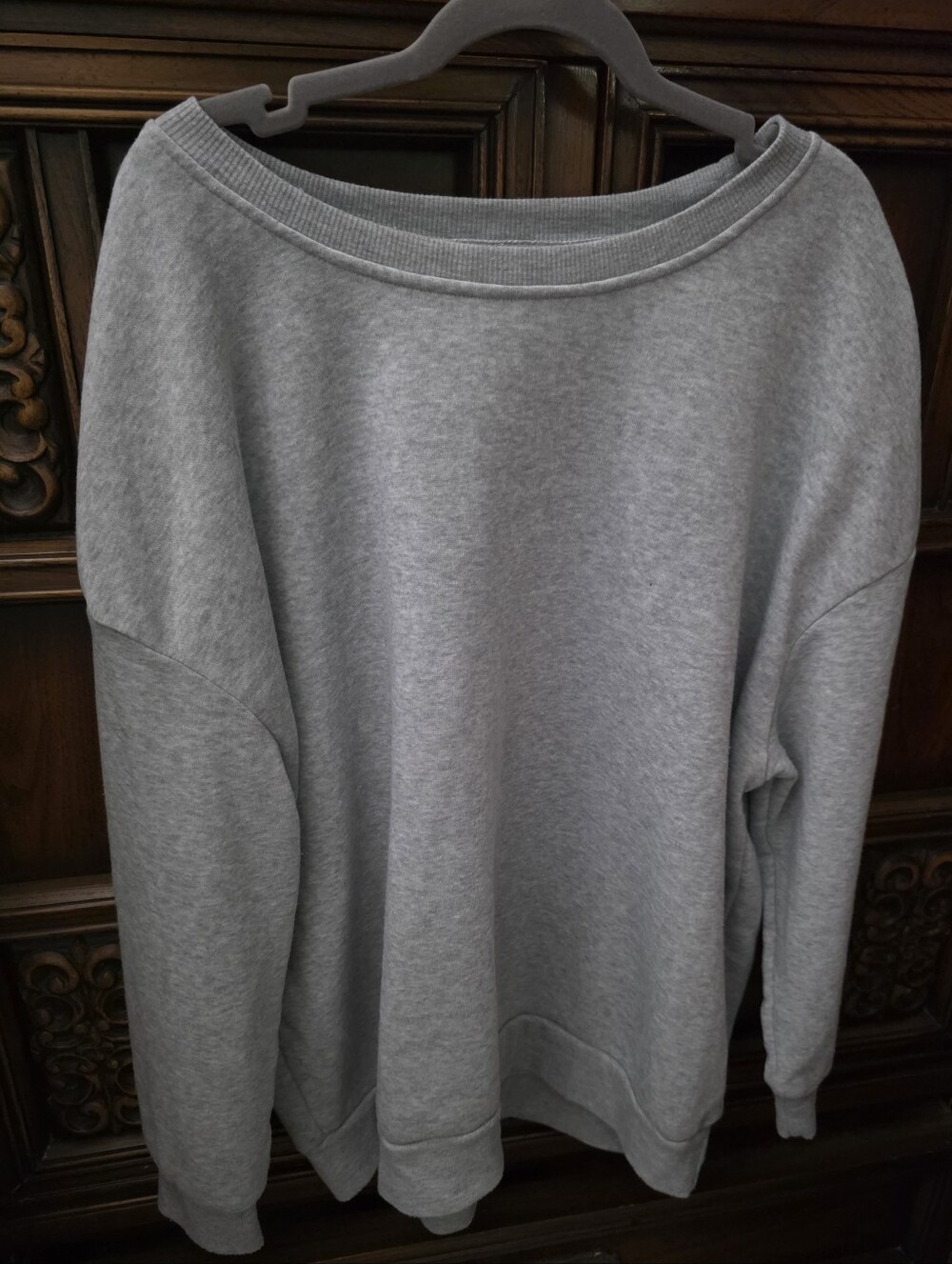Gray Lightweight Sweatshirt, Measurements Are Provided.